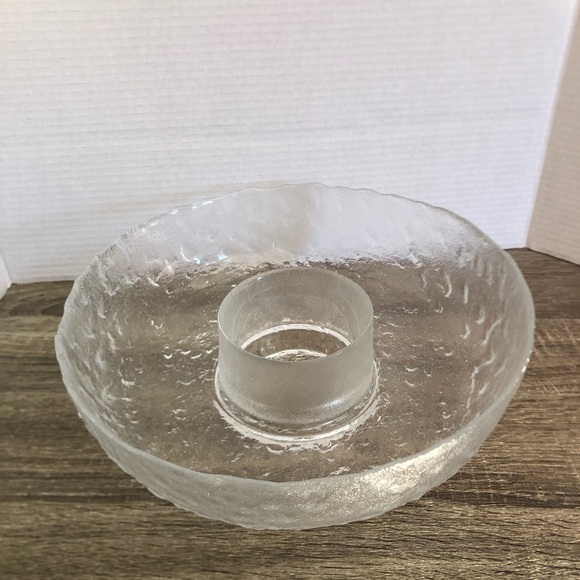 Vintage Textured Glass Serving Bowl - Picture 1 of 10